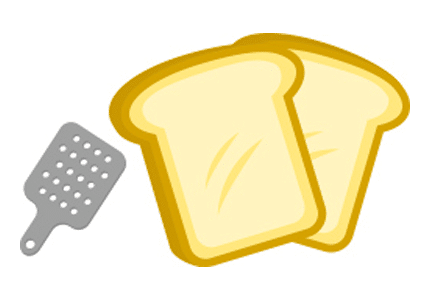 おろし金と食パン