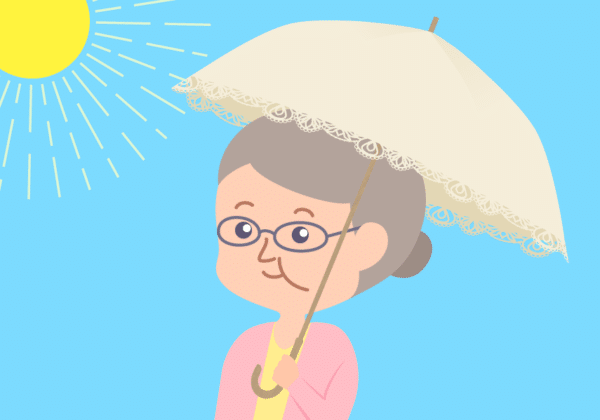 日傘をさすおばあちゃん
